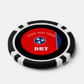 Aangepaste Tennessee-vlag op een Poker Chips (Enkel)