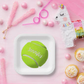 Aangepaste Tennis Ball Papieren Bordje (Feest)