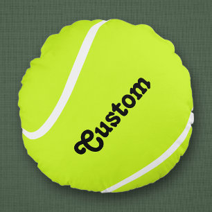 Aangepaste Tennis Ball Player of Team Name Pillow Rond Kussen
