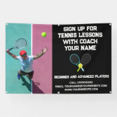 Aangepaste Tennis Coach Coaching Klasse Lessen Zwa Spandoek (Horizontaal)