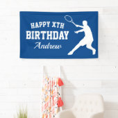 Aangepaste tennis met Happy Birthday-feestbanner Spandoek (Insitu)