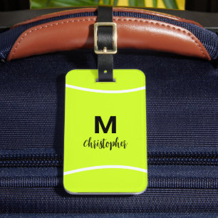 Aangepaste Tennis Monogram Initiaal Naam Bagagelabel