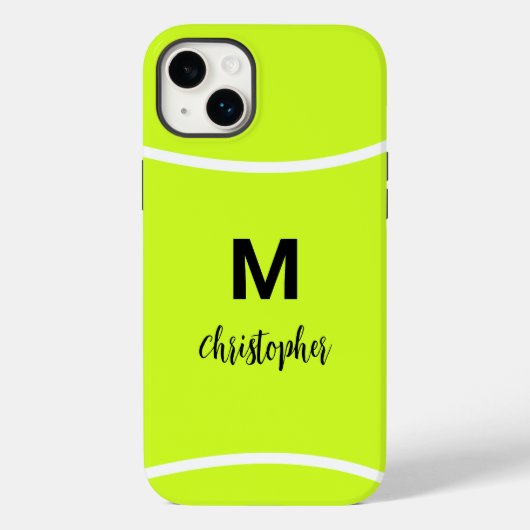 Aangepaste Tennis Monogram Initiaal Naam Case-Mate iPhone Case (Achterkant)