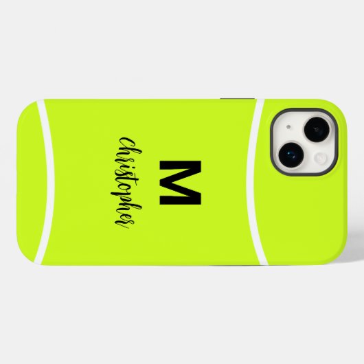 Aangepaste Tennis Monogram Initiaal Naam Case-Mate iPhone Case (Achterkant (horizontaal))
