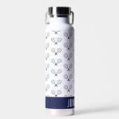 Aangepaste Tennis Patroon Aangepaste naam Tennis Waterfles (Voorkant)