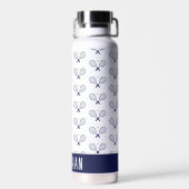 Aangepaste Tennis Patroon Aangepaste naam Tennis Waterfles (Achterkant)