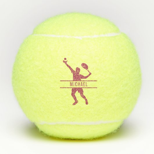 Aangepaste Tennis Player Aangepaste roze naam Tennisballen (Voorkant)