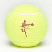 Aangepaste Tennis Player Aangepaste roze naam Tennisballen (Achterkant)