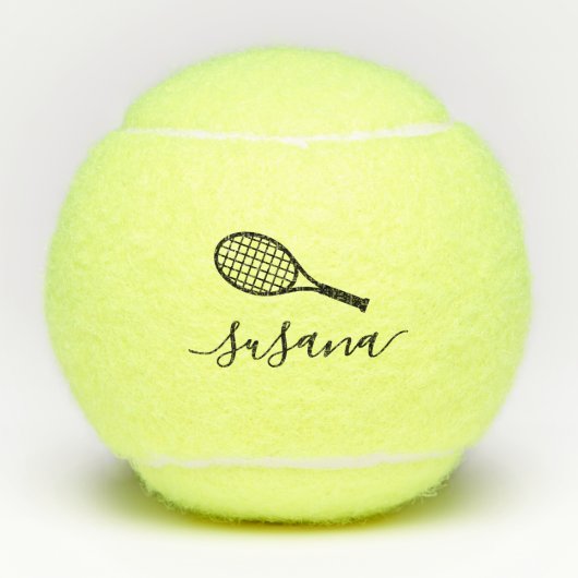 Aangepaste Tennis Player Coach-naam op maat Tennisballen (Voorkant)