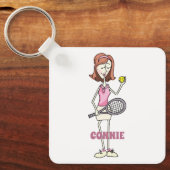 Aangepaste Tennis Player Sleutelhanger (Voorkant)
