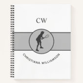 Aangepaste Tennis Player Tennis Girl Cadeaucode Notitieboek (Voorkant)