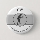 Aangepaste Tennis Player Tennis Girl Cadeaucode Ronde Button 5,7 Cm (Voorkant)