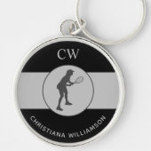 Aangepaste Tennis Player Tennis Girl Cadeaucode Sleutelhanger (Voorkant)