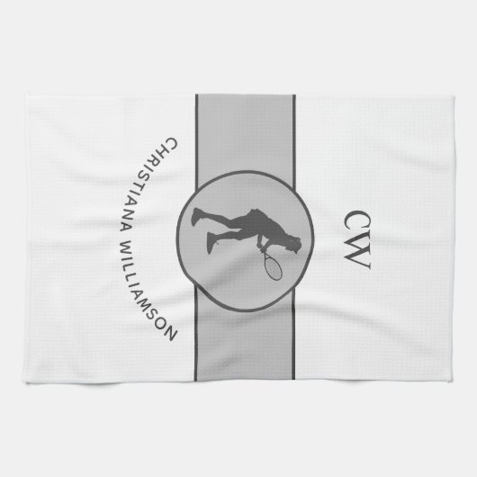 Aangepaste Tennis Player Tennis Girl Cadeaucode Theedoek (Horizontaal)