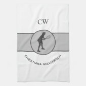 Aangepaste Tennis Player Tennis Girl Cadeaucode Theedoek (Verticaal)