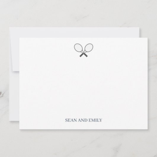 Aangepaste Tennis Racket Logo Nautisch Briefpapier Bedankkaart (Voorkant)