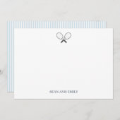 Aangepaste Tennis Racket Logo Nautisch Briefpapier Bedankkaart (Voorkant / Achterkant)