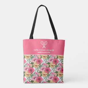 Aangepaste Tennis-racks van roze Floral Pattern Draagtas