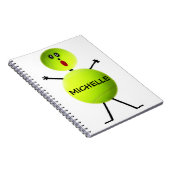 Aangepaste Tennis Speler Notitieboek (Rechterzijde)