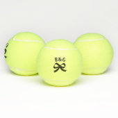 Aangepaste tennisballen met trouwmonogram en boog (Multi)