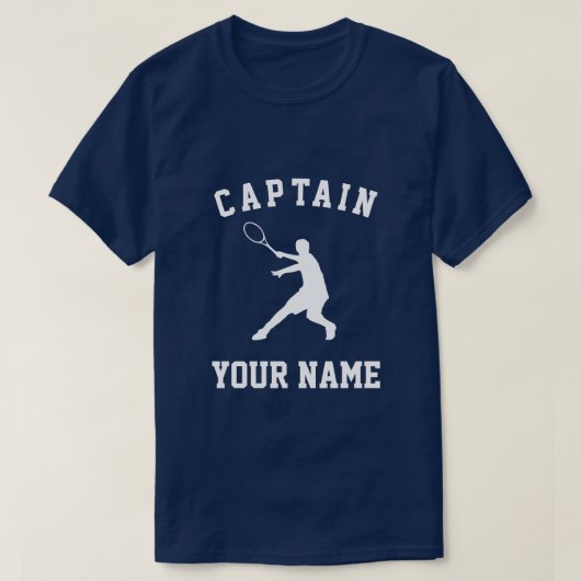 Aangepaste tenniskapitein shirten t-shirt (Design voorkant)