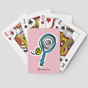 Aangepaste tennisracket en bal ontwerp speelkaarte pokerkaarten