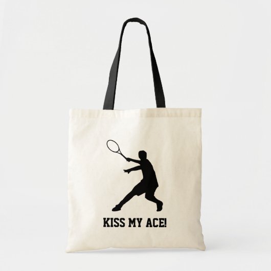 Aangepaste tennisspeler canvas tas met grappig cit (Voorkant)