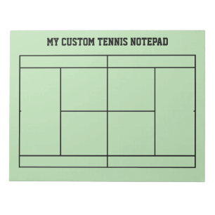 Aangepaste tennisstrategie notitieblok met baanind