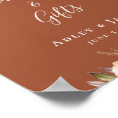 Aangepaste Terracotta Boho Floral Wedding Sign Poster (Hoek)