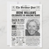 Aangepaste Terug in 1957 krant Verjaardag Kaart, T Feestdagenkaart (Voorkant)