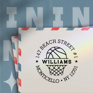 Aangepaste terugkeer basketbal familie adres zelfinktende stempel