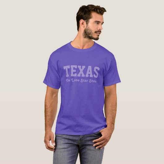 aangepaste TEXAS-tekstkleding T-shirt (Voorkant volledig)