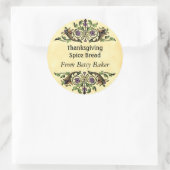 Aangepaste Thanksgiving Cornucopia Baking Sticker (Tas)