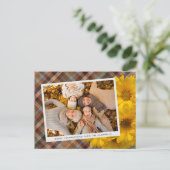 Aangepaste Thanksgiving groet op Plaid vakantie Briefkaart (Staand voorkant)