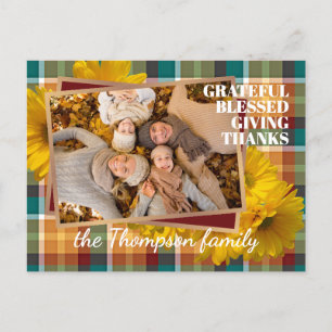 Aangepaste Thanksgiving groet op Plaid vakantie Ka Briefkaart