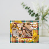 Aangepaste Thanksgiving groet op Plaid vakantie Ka Briefkaart (Staand voorkant)
