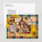 Aangepaste Thanksgiving groet op Plaid vakantie Ka Briefkaart (Voorkant / Achterkant)