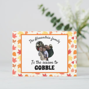 Aangepaste thanksgiving kalkoen foto seizoen om te kaart