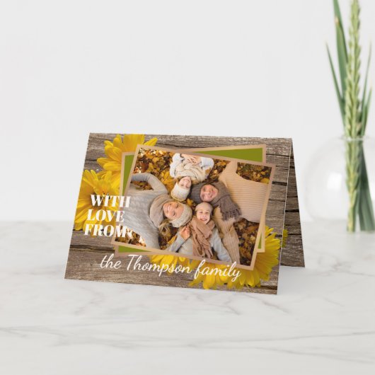 Aangepaste Thanksgiving-kerstkaart met liefde Feestdagen Kaart (Voorkant)