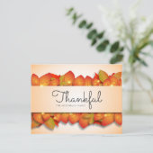 Aangepaste Thanksgiving met ventilatorbladeren Briefkaart (Staand voorkant)