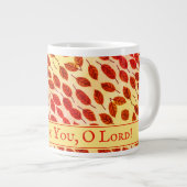 Aangepaste THANKSGIVING najaar Herfst bladeren Extra Grote Beker (Voorkant rechts)