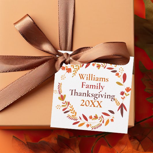 Aangepaste Thanksgiving najaar Wreath Bedankjes Labels