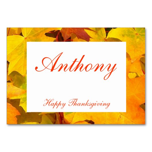Aangepaste Thanksgiving Plaats kaarten Alle blader (Voorkant)