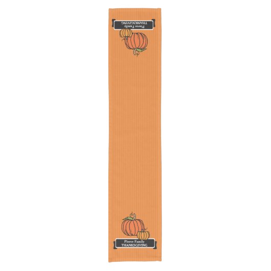Aangepaste Thanksgiving pomkinTable Runner Korte Tafelloper (Voorkant)