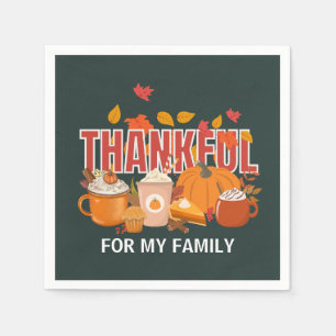 Aangepaste Thanksgiving pompoen DANKBARE familie Servet