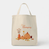 Aangepaste Thanksgiving pompoenen Tote Bag (Achterkant)