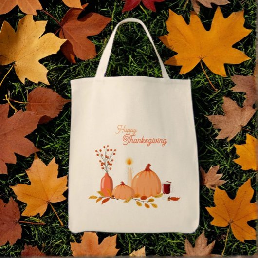 Aangepaste Thanksgiving pompoenen Tote Bag