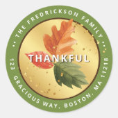 Aangepaste Thanksgiving Return Address Sticker (Voorkant)