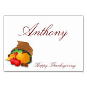 Aangepaste Thanksgiving tafelkaarten Cornucopia Kaart