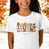 Aangepaste Thanksgiving Turkije laat pompoen T-shirt